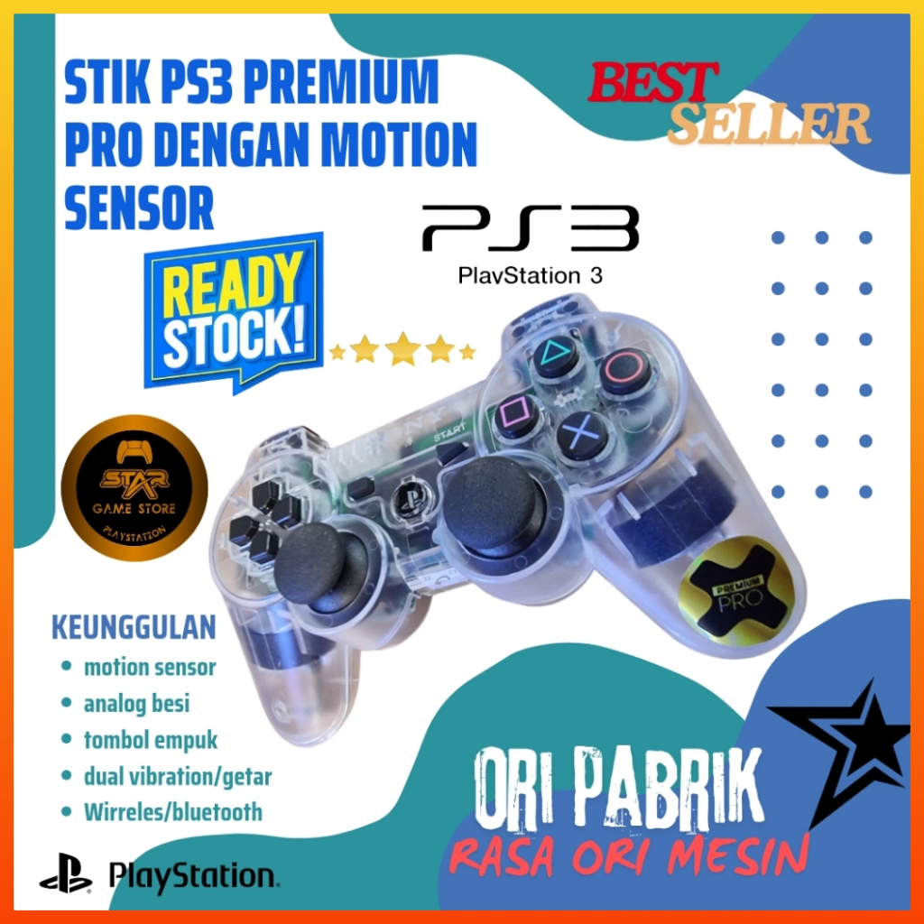 Jual STIK PS3 ORI PABRIK PREMIUM PRO DENGAN MOTION SENSOR