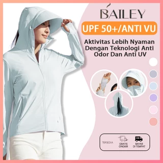 Bailey Jaket Hoodie Wanita Pelindung Sinar UV Premium Breathable Comfortable UPF50+ Olahraga Wanita Jaket