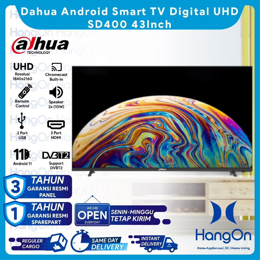 Jual Dahua SD400 Android Smart TV Digital 43 inch Ultra HD 4K UHD ...