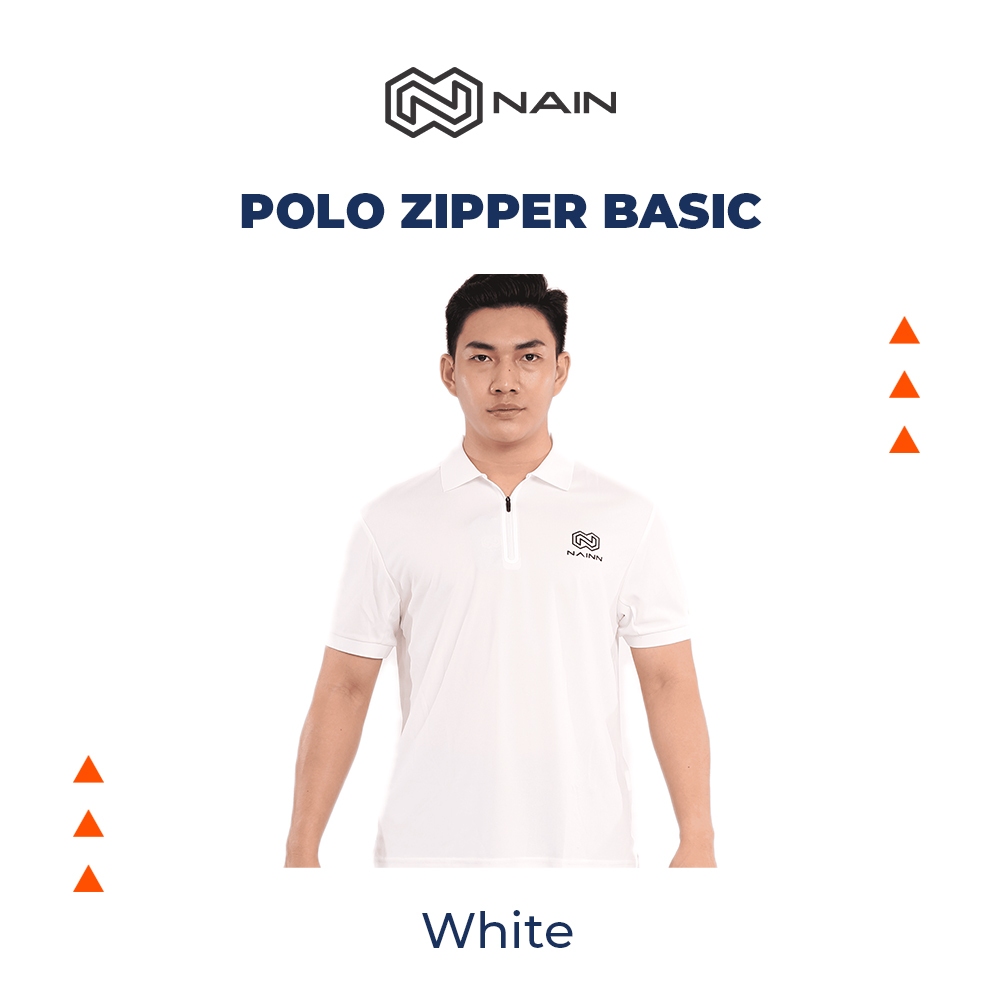 Jual Nain Polo Zipper Basic White | Shopee Indonesia