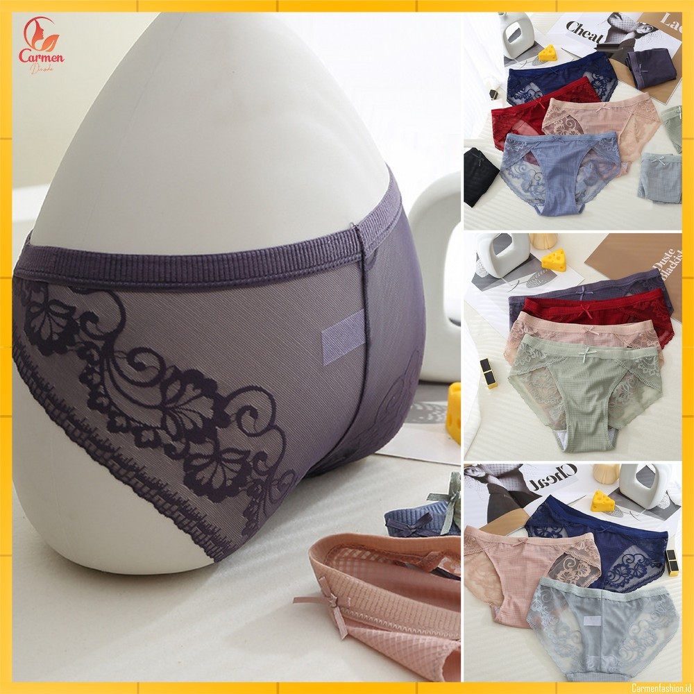Jual Celana Dalam Wanita Motif Pita Renda Bunga Sexy Bahan Katun ...