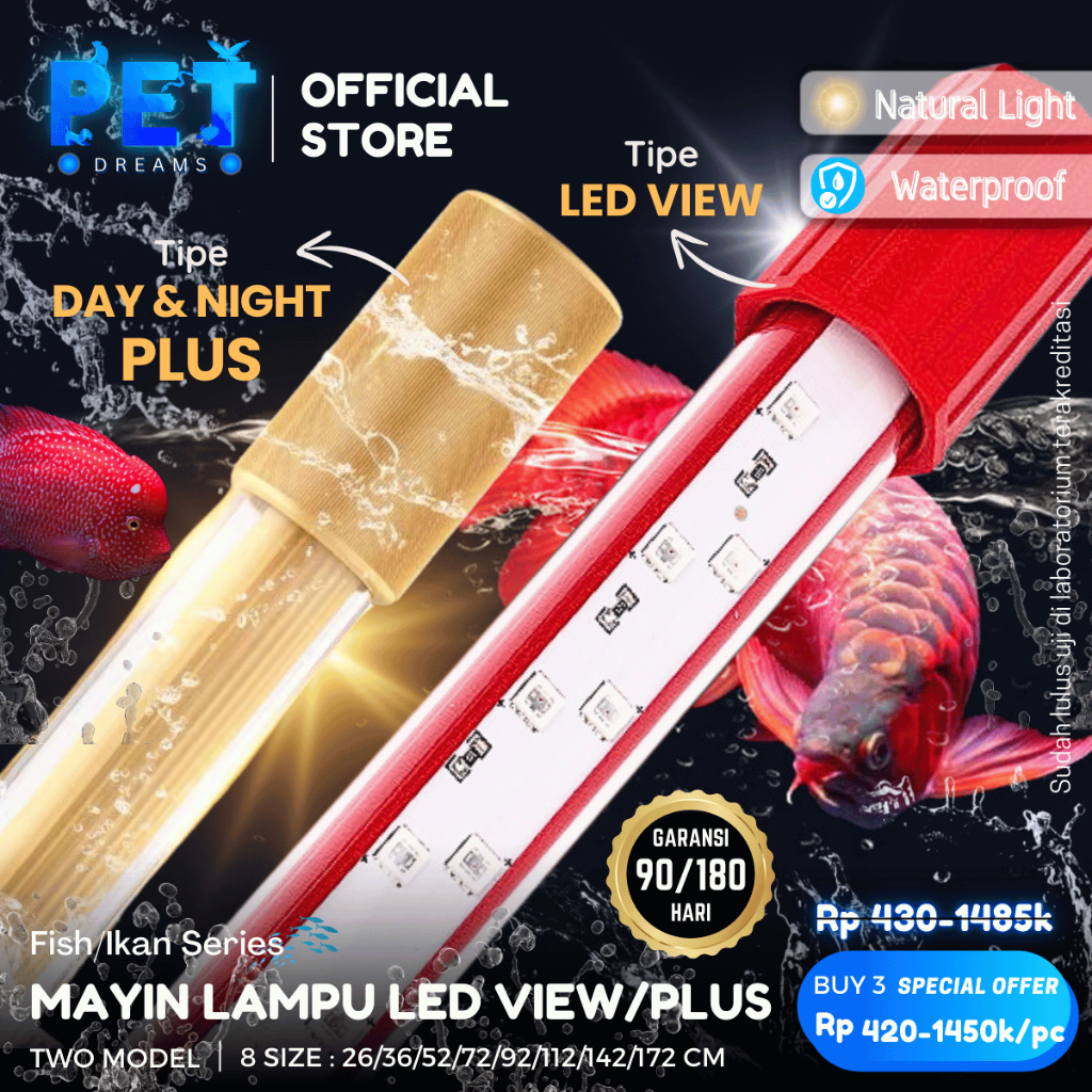 Jual Mayin Lampu Led View Plus Day Night UV Aquarium Akuarium Arwana ...
