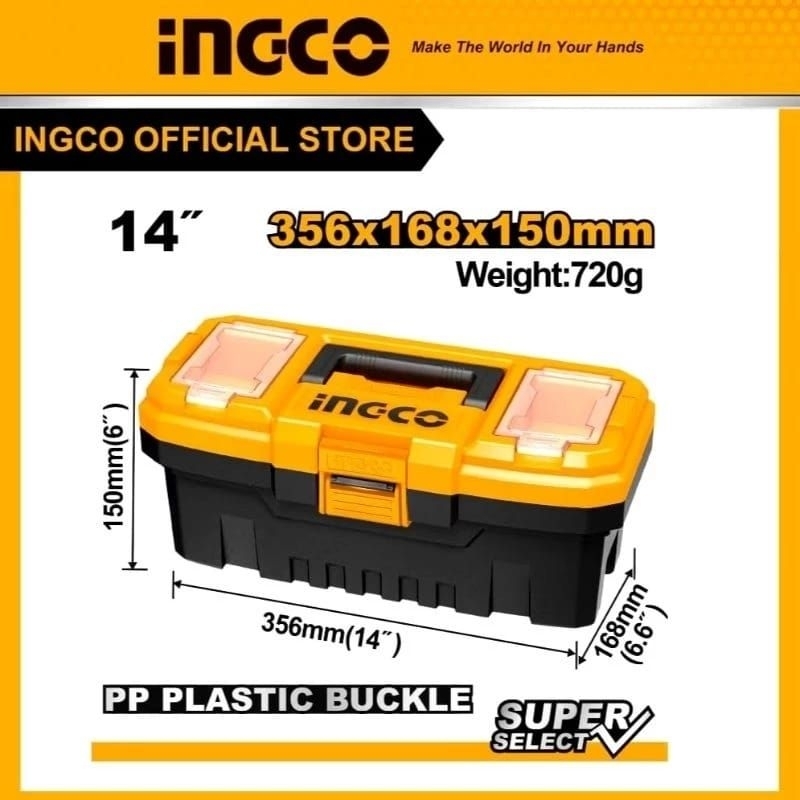 Jual tool box 14 inchi ingco pbx 1401 kotak perkakas tool boxs plastik ...