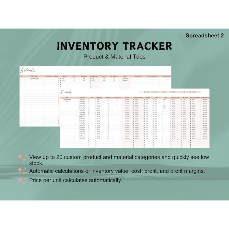 Jual Small Business Bundle Bookkeeping Spreadsheet Inventory Tracker ...