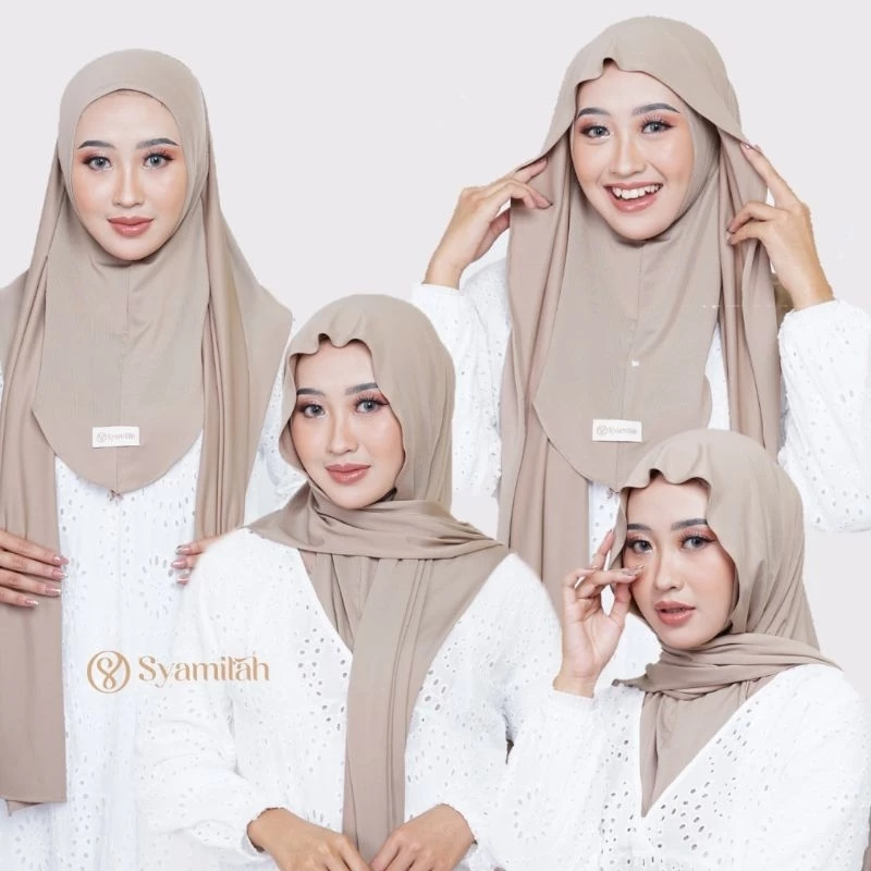 Syamilah - Sadaa Pashmina Instan Oval Inner Menutup Leher Kaos Jersey Hijab Instan Oval