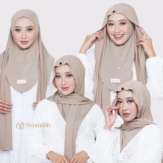 Syamilah - Sadaa Pashmina Instan Oval Inner Menutup Leher Kaos Jersey Hijab Instan Oval