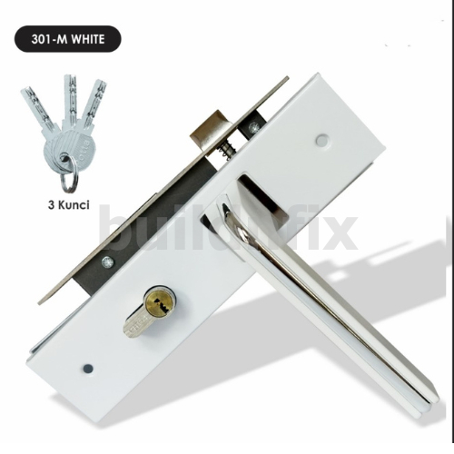 Jual HANDLE SET KUNCI PINTU TANGGUNG / HANDLE PINTU PUTIH 20Cm KOTAK ...
