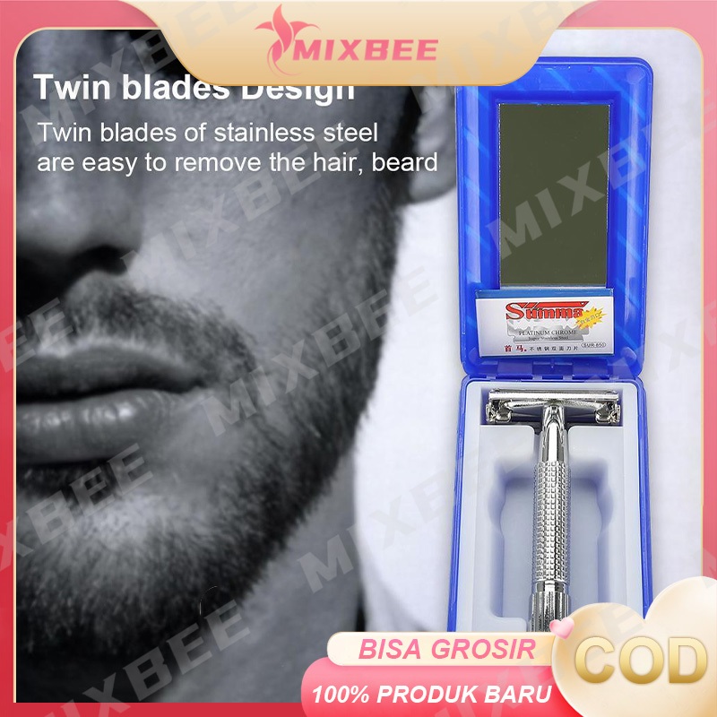 Jual Pisau Cukur Pria Manual Mens Safety Razor Gagang Bahan Logam ...