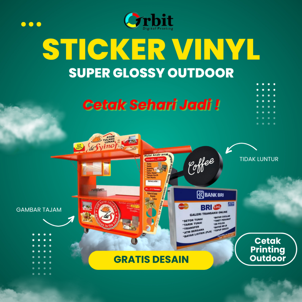 Jual CETAK STICKER VINYL BRANDING ROMBONG, NEON BOX, DLL DESAIN GRATIS ...