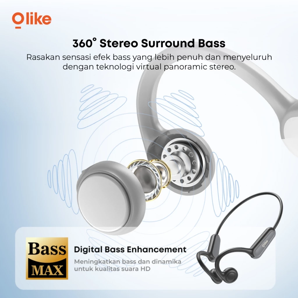 OLIKE TWS Wireless Earphone EBC01 Bone Conduction | Headset Bluetooth IPX56 Stereo Bass - Garansi Resmi 1 Tahun