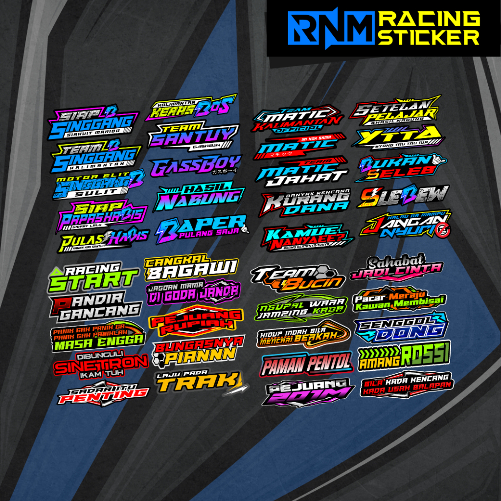 Jual STICKER PACK RACING KALIMANTAN VIRAL KEKINIAN ORIGINAL | Shopee ...