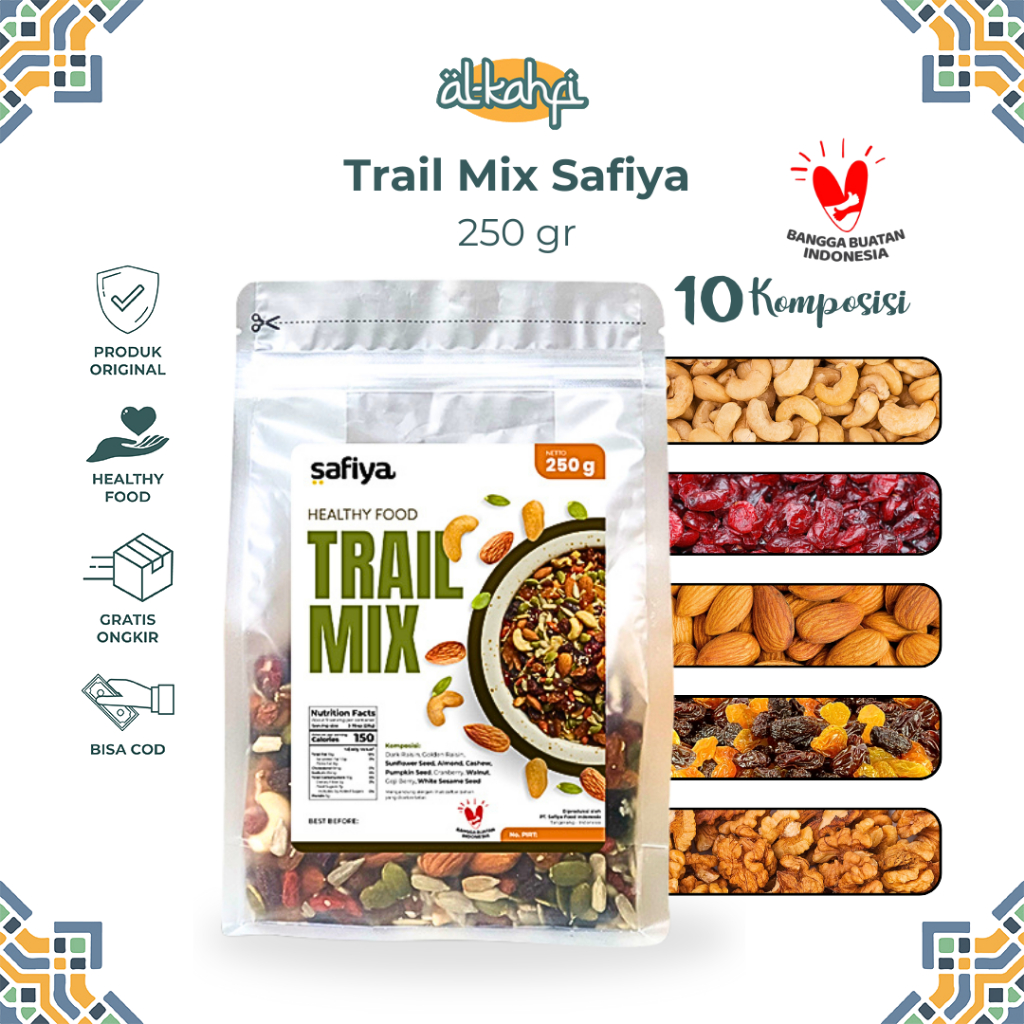 Jual Trail Mix Safiya 250 Gram | With Almond Mete Nut Seed Dried Fruit ...