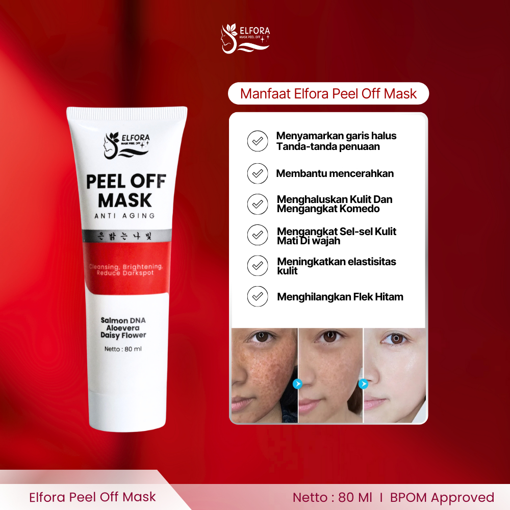 Jual Elfora Peel Off Mask Anti aging Extra DNA Salmon With 7 Days Anti ...