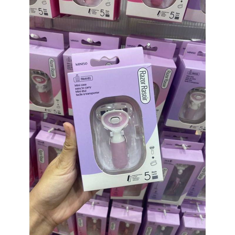 Jual Miniso Women's Mini 5 Blade Razor with Case - Purple | Shopee ...