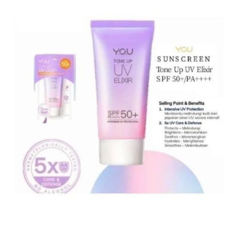 Jual Tone Up UV Elixir Sunscreen SPF 50+ PA++++ - Sunblock terbaru YOU ...