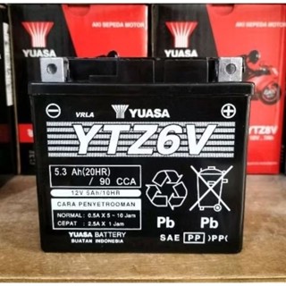 Jual AKI MOTOR BEAT ISS IDLING STOP, SCOOPY IDLING STOP YUASA YTZ6V