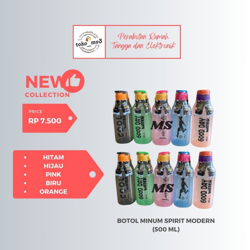 Jual Botol Minum Spirit Modern /Botol Air Minum (500 ML) | Shopee Indonesia