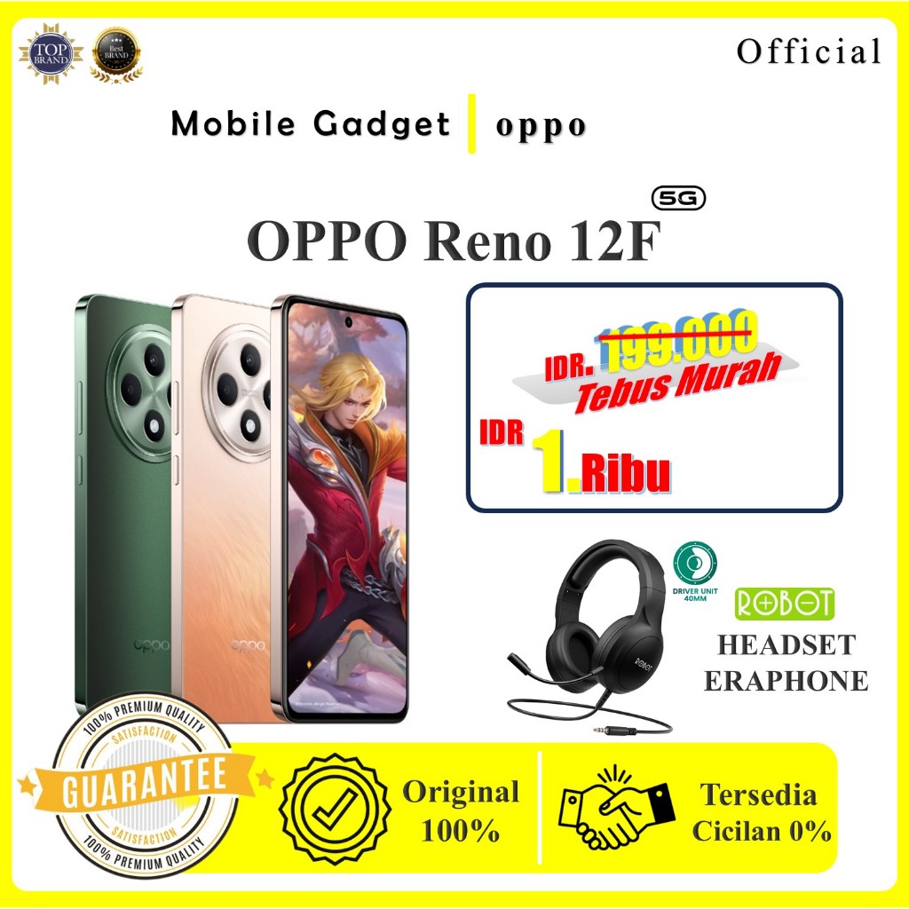 Jual OPPO RENO 12F 5G ( 12GB + 8GB I 512GB ) Garansi Resmi OPPO ...