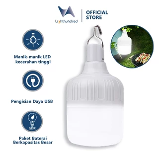 Lighthundred 20W-200W USB Lampu Emergency LED Lampu Indoor Outdoor Lampu Bulb Lampu Darurat