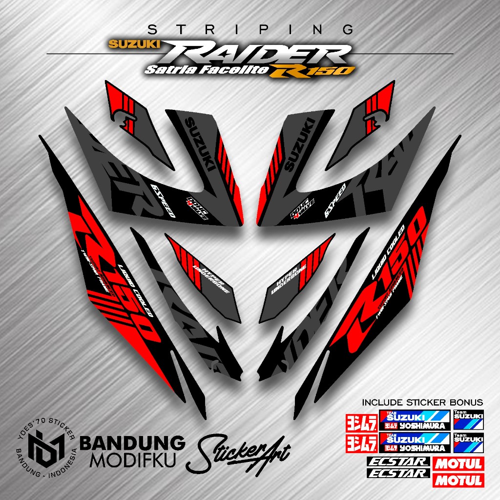 Jual STICKER SATRIA FACELIFT 150 R VARIASI / MOTIF 14 / SATRIA FU 150R ...