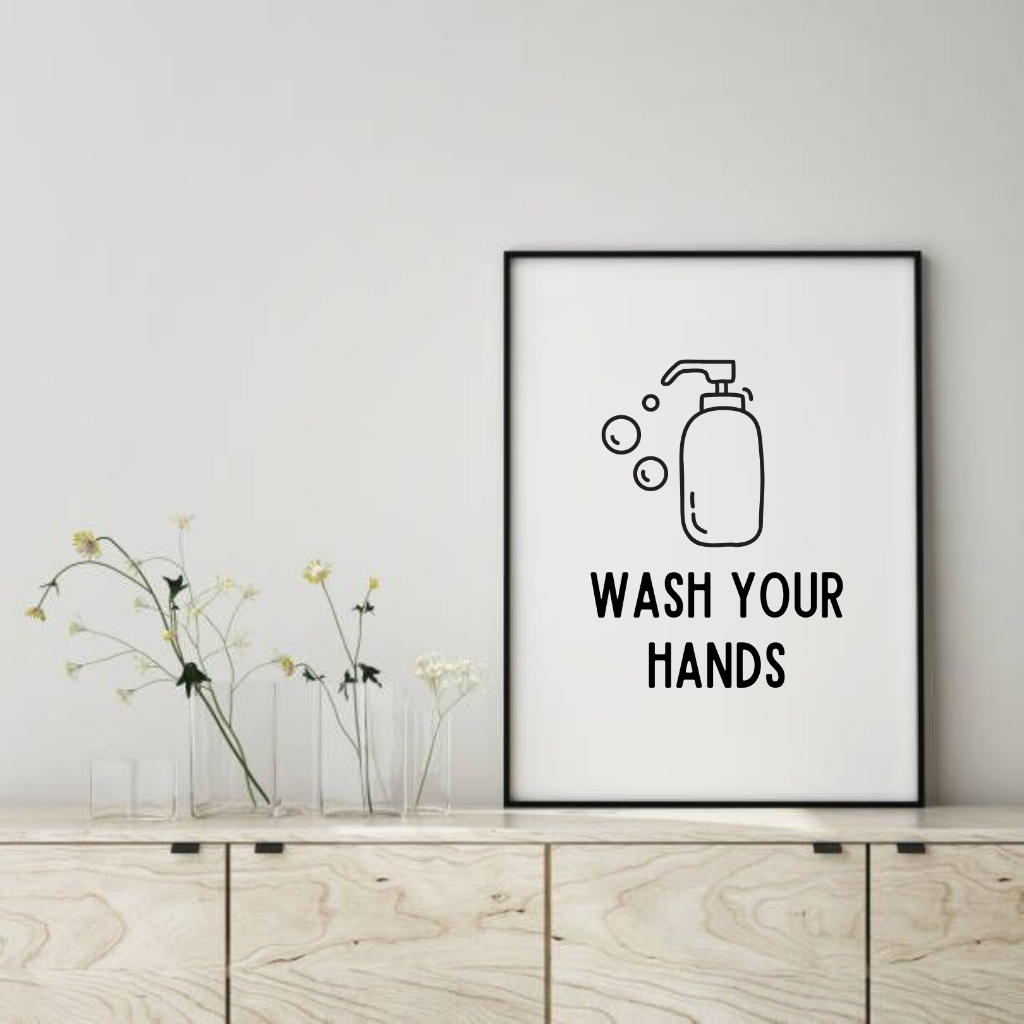 Jual Digital Product Wall Art Printable Wash Your Hands Pajangan ...