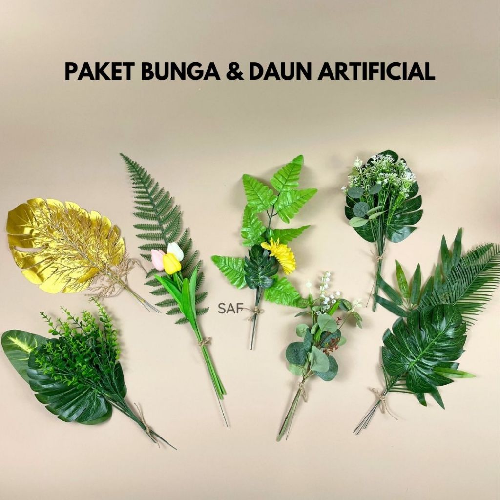 Jual SAF Paket Bunga dan Daun Palsu Artificial - Fake Leaf and Flower ...
