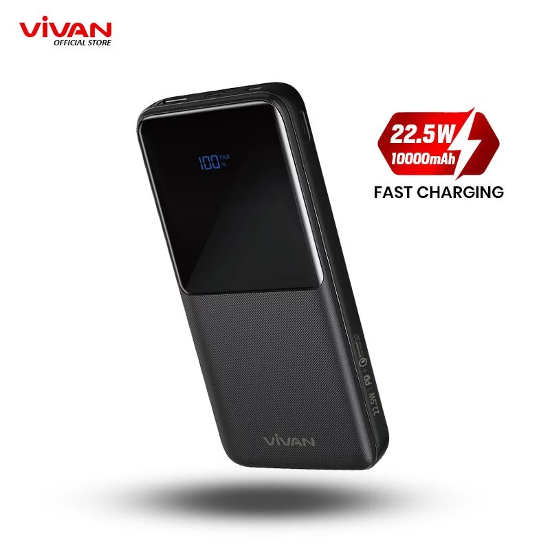VIVAN Powerbank VPB-E10 10.000 mAh | 22.5W PD | 4 Output Fast Charging | Garansi 18 Bulan