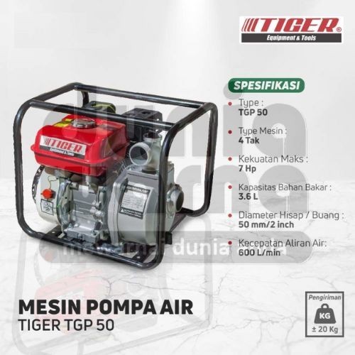 Jual TIGER TGP 80/TGP80 Mesin Alkon Pompa Air Irigasi Bensin 4 Tak 3 ...