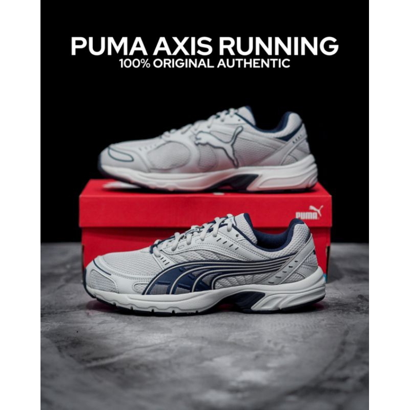 Jual SEPATU PUMA AXIS RUNNING ASH GRAY NAVY [368465-19] ORIGINAL ...