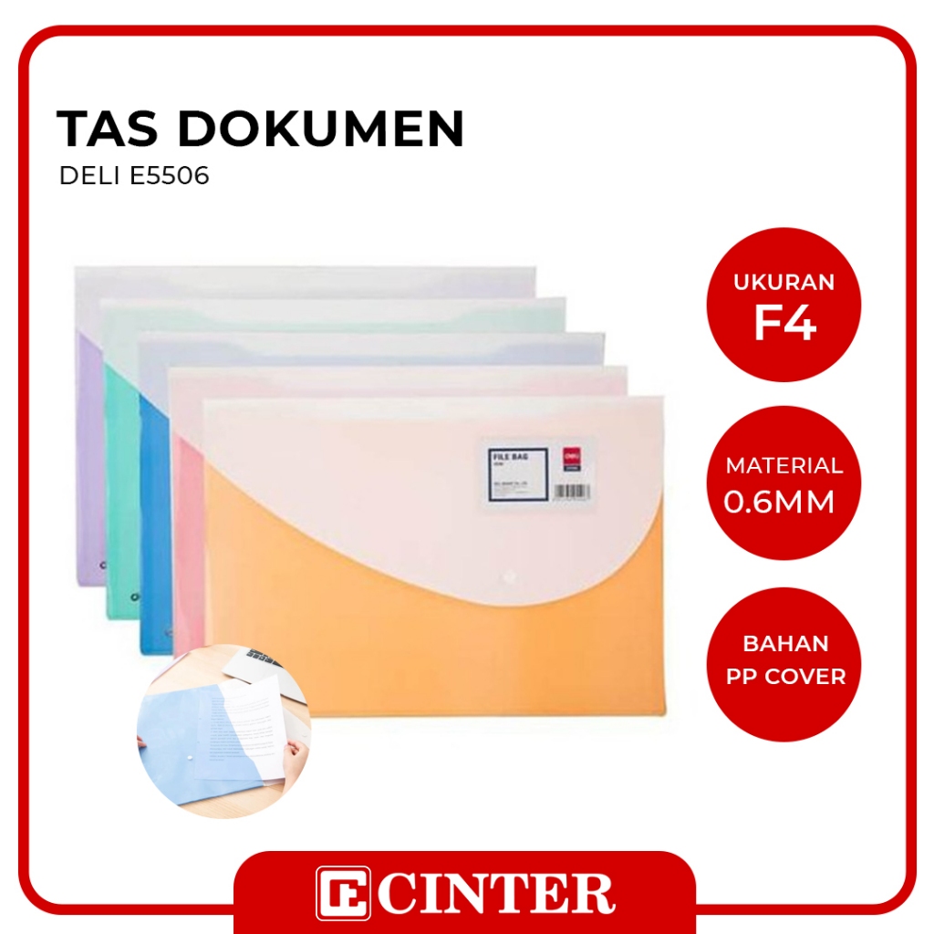 Jual DELI - TAS DOKUMEN / TEMPAT FILE / DOKUMEN BAG F4 E5506 | Shopee ...