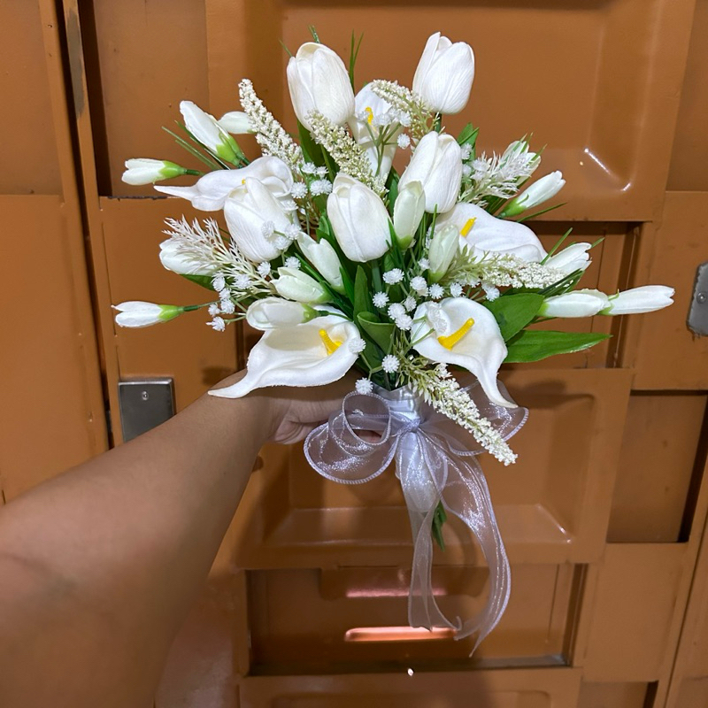 Jual hand buket praweding weding bunga premium | Shopee Indonesia