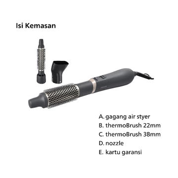 Philips Airstyler 3000 Catokan Curly Styling Mudah 5 Menit Rambut Indah Terlindungi 3 Aksesoris