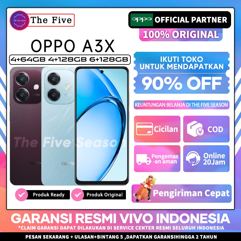 Jual OPPO A3x (4/64GB) (4/128GB) (6/128GB) - Garansi Resmi OPPO ...