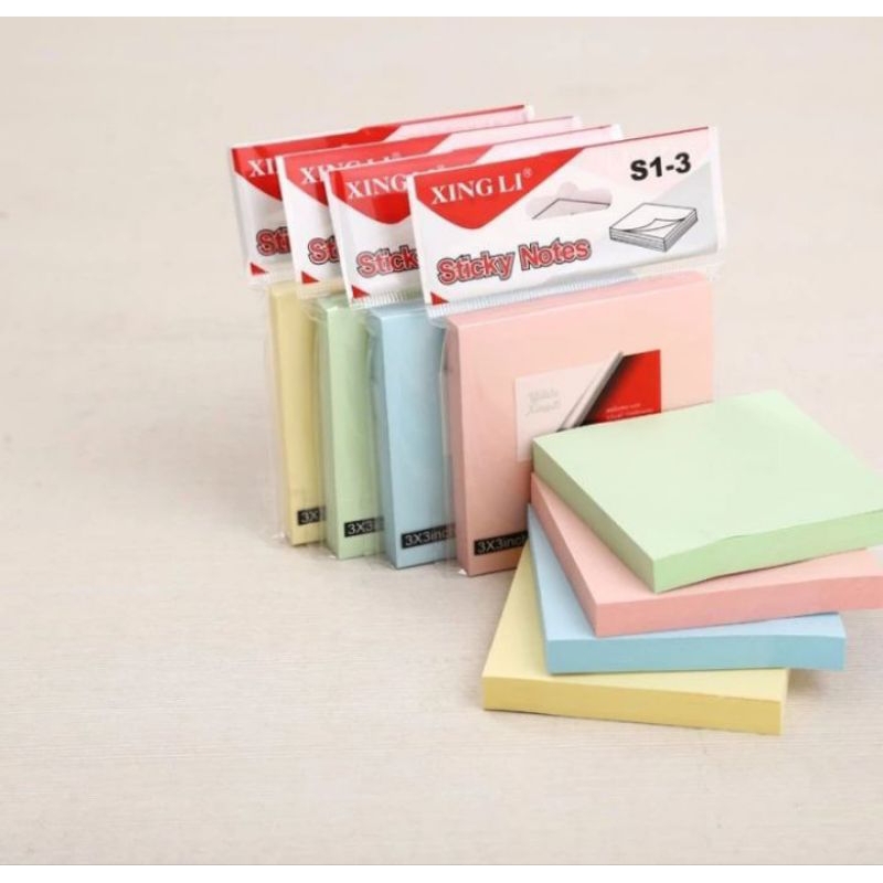 Jual sticky notes isi 10lmbr / kertas tempel memo pengingat polos ...