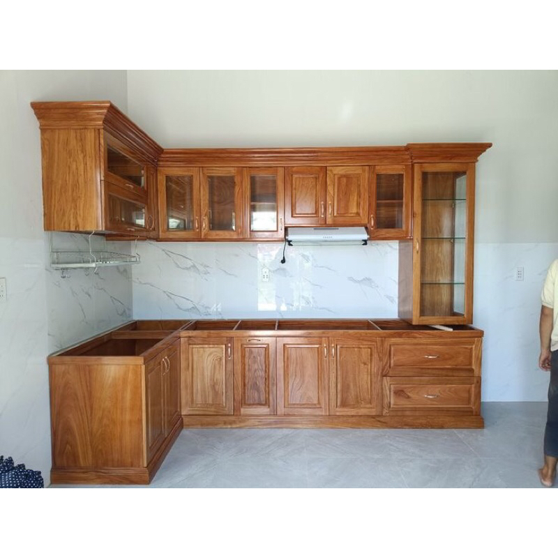 Jual Kitchen Set Kayu Jati Minimalis Set Kabinet Dapur Full Jati