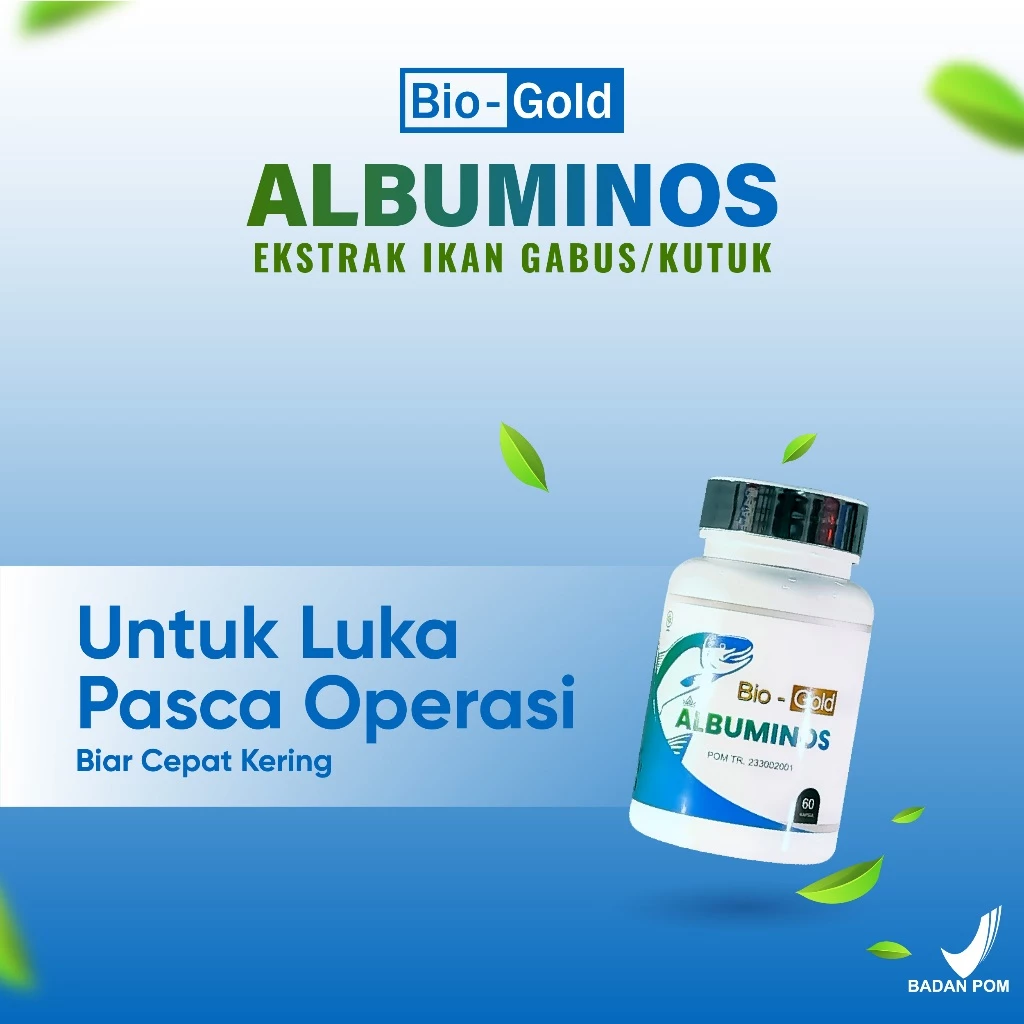 Bio Gold - Albuminos Kapsul Ekstrak Ikan Gabus 500 mg Kutuk Perawatan Luka Pasca Operasi