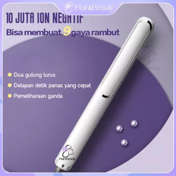 HIB 0006 NEW Catokan Rambut 2 In 1 Catok Lurus Dan Keriting Alat Pelurus Rambut Ion 10 Detik