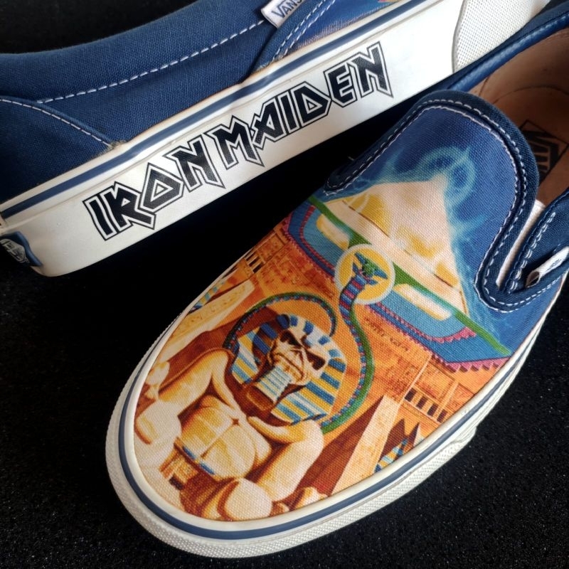 Jual Vans Slip On IRON MAIDEN Powerslave 2008 Original Shopee Indonesia