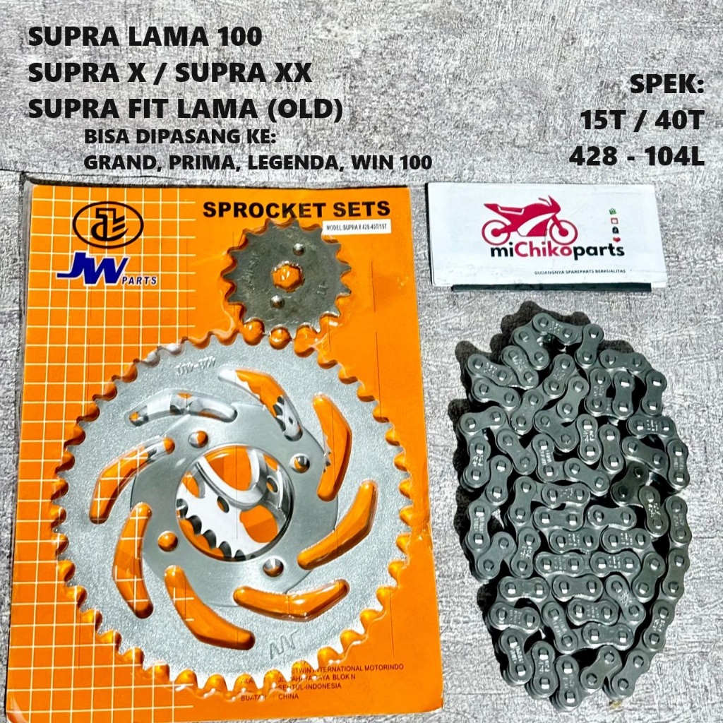 Jual [PROMO] Gear Gir Set Rantai Rante Supra Lama 100 X XX Supra Fit ...