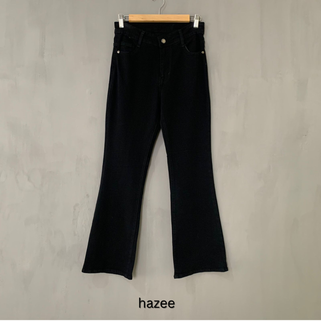 Jual HAZEE AUDY HITAM CELANA JEANS WANITA CUTBRAY HIGHWAIST