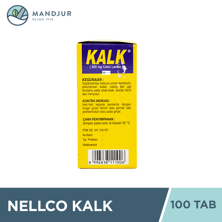 Jual Nellco Kalk 100 Tablet - Suplemen Kalsium Pertumbuhan Anak, Ibu ...