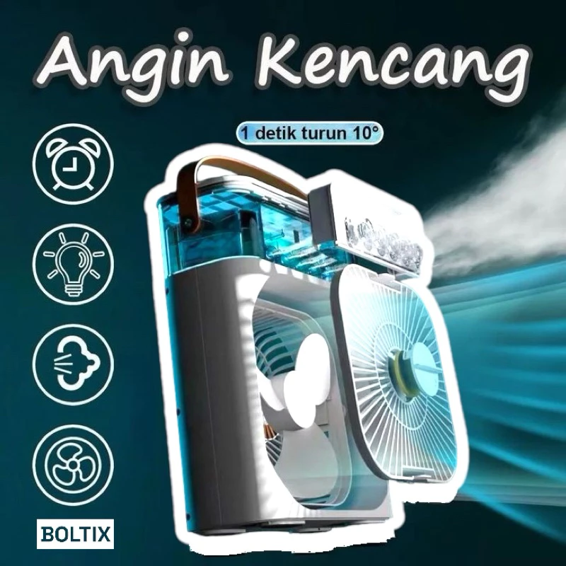 Boltix kipas pendingin penyejuk ruangan portabel kipas ac 2in1 mini air cooler