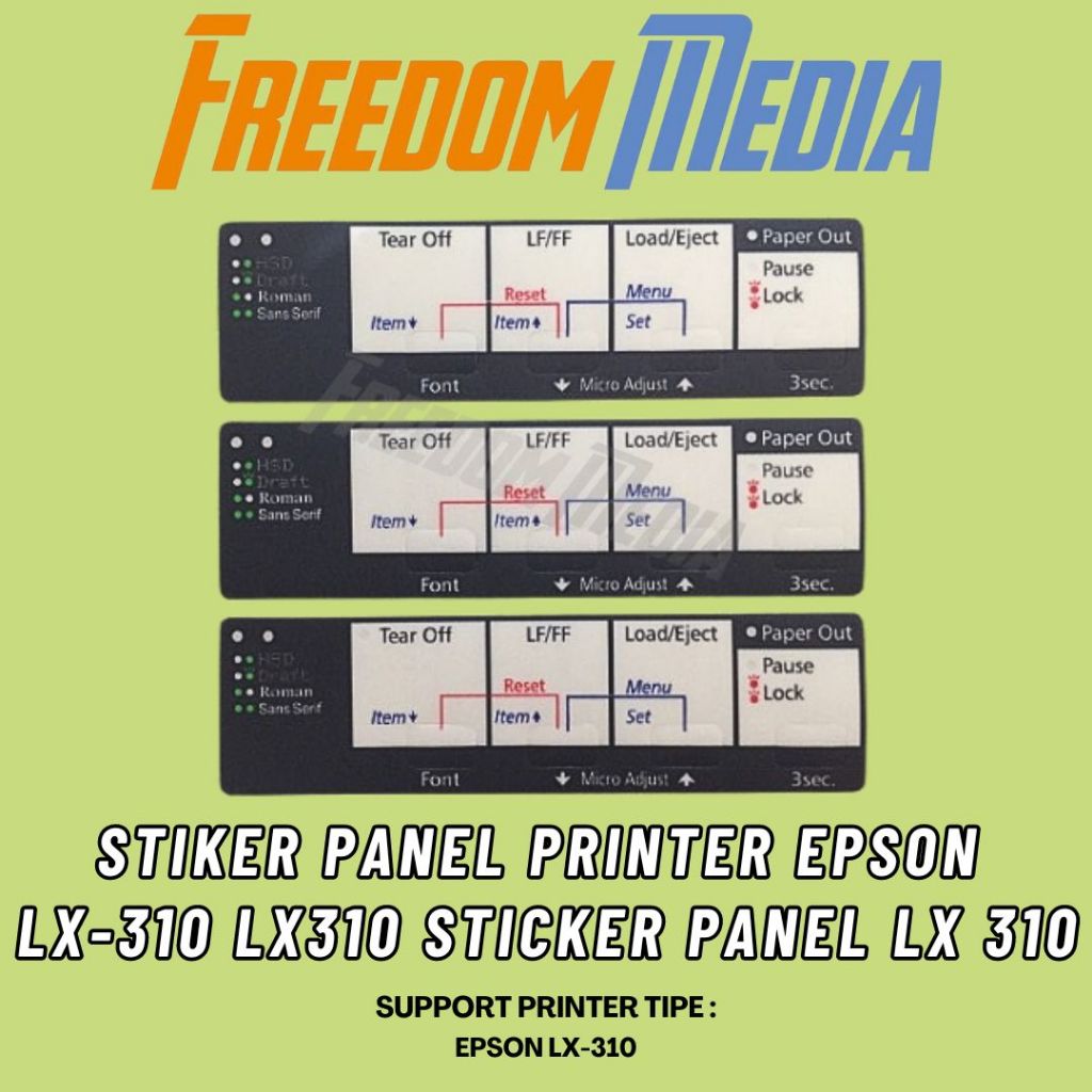 Jual Stiker Panel Printer Epson LX-310 LX310 Sticker Panel LX 310 | Shopee Indonesia