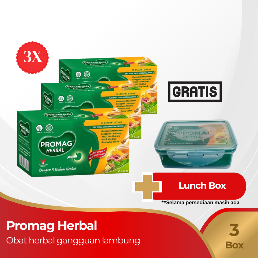 Jual Promag Herbal 3 Box Gratis Lunch Box | Shopee Indonesia