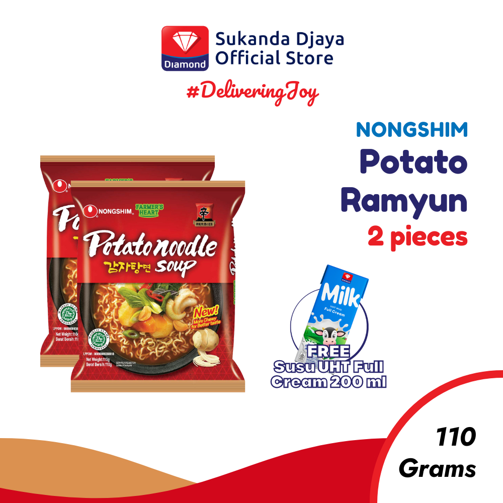 Jual Nongshim Mie Instan Buy 2 Potato Ramyun Free Diamond UHT Milk Full ...