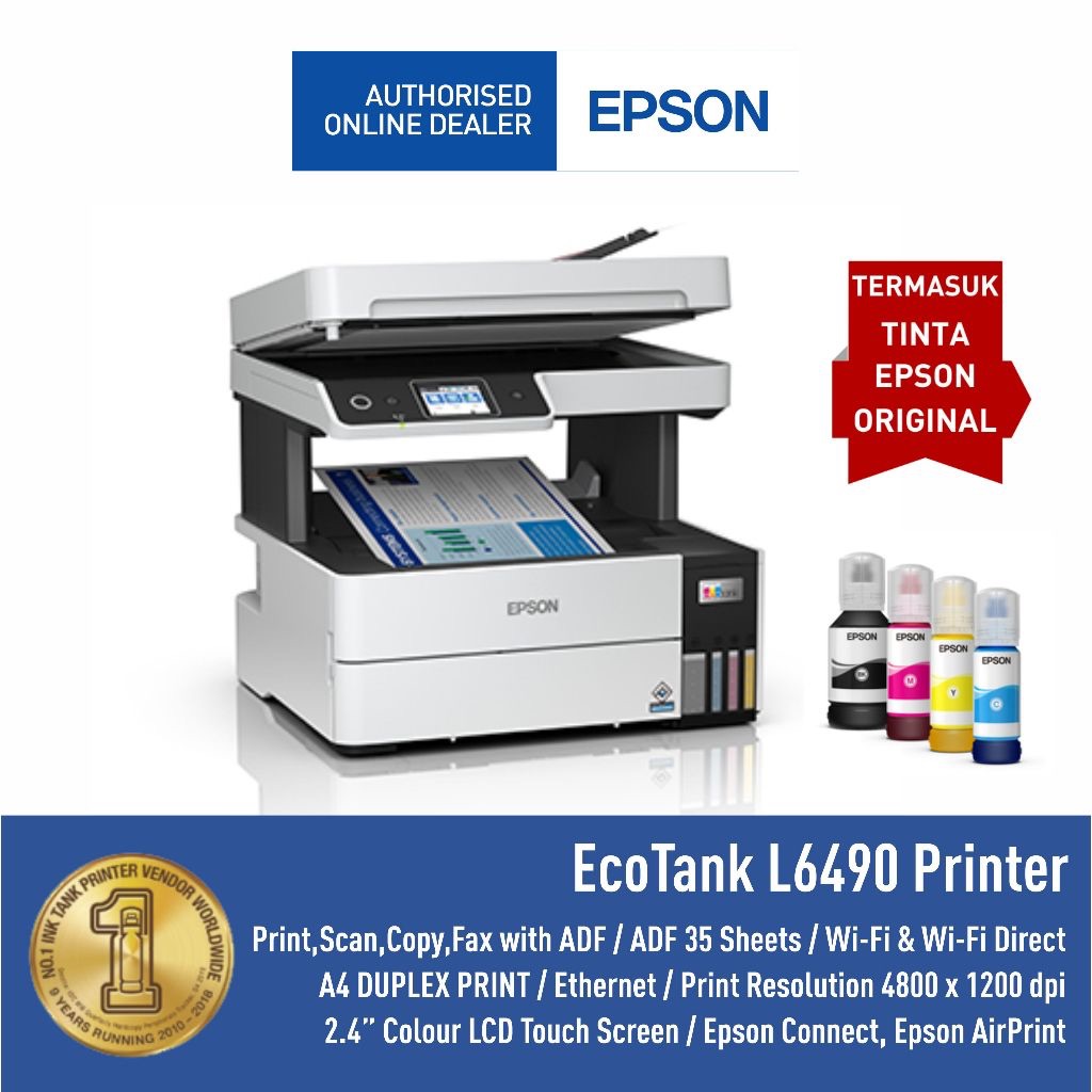 Jual Epson L6490 L-6490 L 6490 Wi-Fi Duplex All-in-One Ink Tank Printer ...
