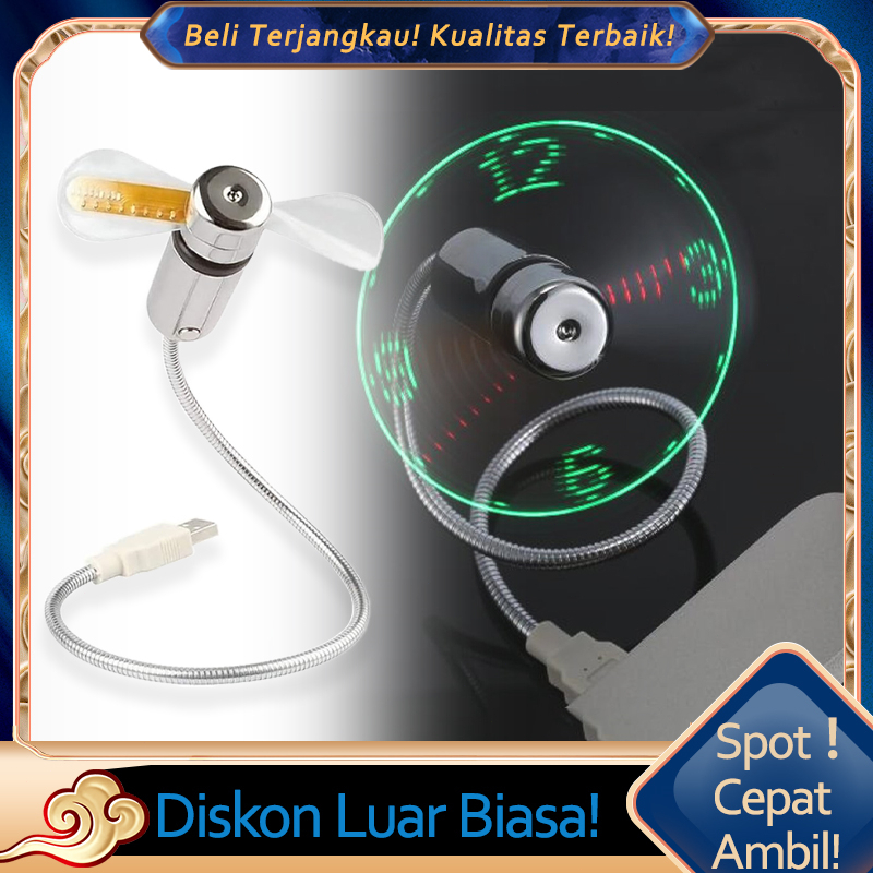 Jual USB Fan Yang Imitir Jam, Fan Yang Nyala-Nyala Tulisan, Mini USB ...