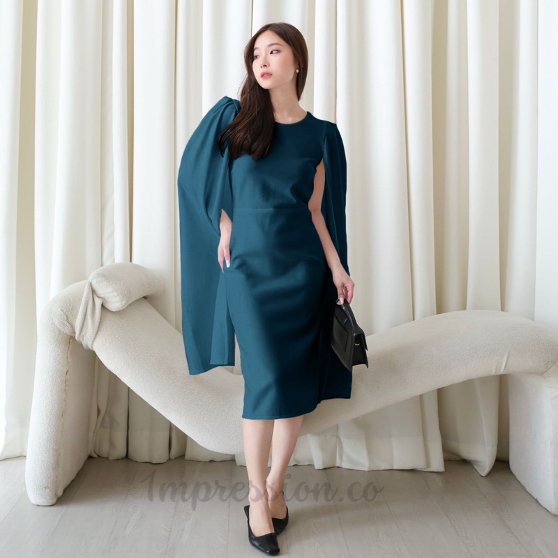 CAPE DRESS || Dress Midi || Dress Pesta ||