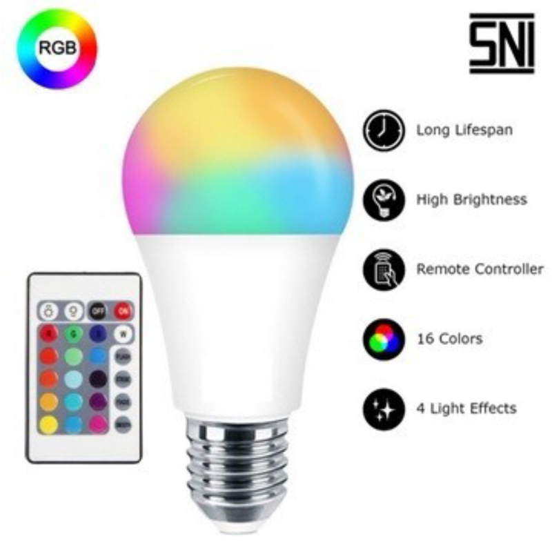Jual Emico Led Bulb 7watt 16 Warna bisa remote Bisa Diredupkan | Shopee ...