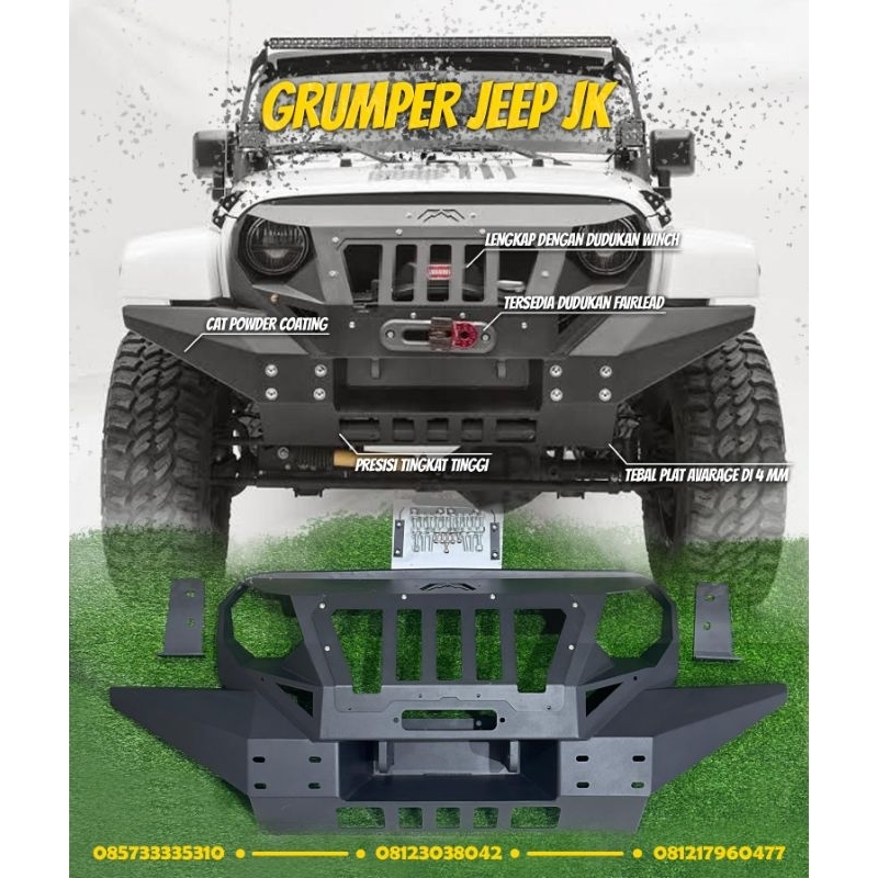 Jual Bumper Depan Lebar Penuh Front Grumper Grill Full Width Jeep ...